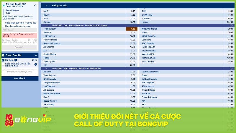 Cá cược Call Of Duty tại BONGVIP - Tựa game đình đám trong làng Esport 2 BONGVIP chính thức bổ sung Call Of Duty vào danh mục cá cược Esport