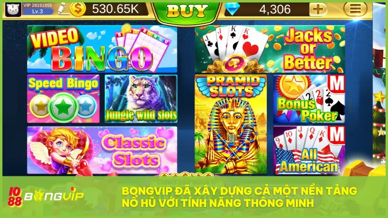 Nổ Hũ BONGVIP - Không nổ không về, ăn dày mỗi giờ! 5 BONGVIP đã xây dựng cả một nền tảng Nổ Hũ với tính năng thông minh