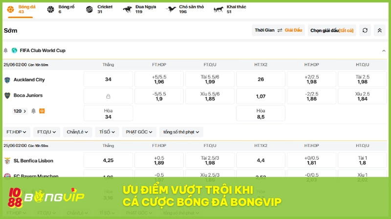 Cá Cược Bóng Đá BONGVIP - Sân chơi chất lượng số 1 Việt Nam 5 Cá cược bóng đá BONGVIP lựa chọn tin cậy với ưu điểm vượt trội