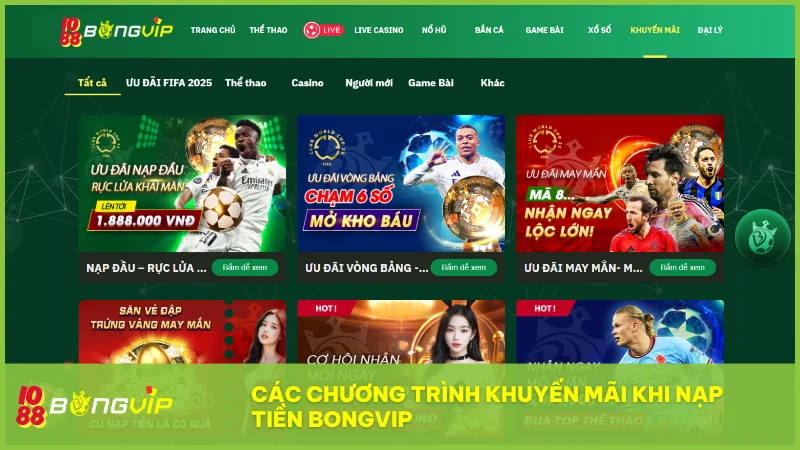 Hướng dẫn nạp rút bongvip nhanh chóng, an toàn | Nhận khuyến mãi 30% 4 Ưu đãi hấp dẫn luôn sẵn sàng dành cho người chơi khi nạp đủ điều kiện