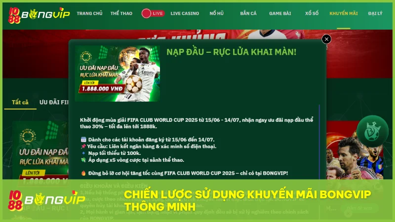 Hướng dẫn sử dụng khuyến mãi Bong Vip hiệu quả 2025 để rút tiền thật 4 Áp dụng chiến lược đúng cách để sử dụng khuyến mãi hiệu quả và tăng lợi nhuận tối đa