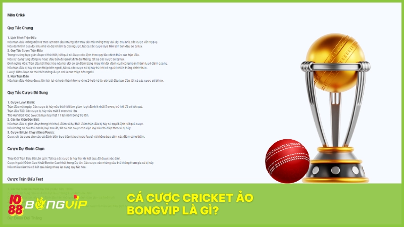 Cá cược Cricket ảo BONGVIP - Khám phá từ A-Z cho newbie 2 Cricket ảo là phiên bản mô phỏng sống động của môn Cricket nổi tiếng