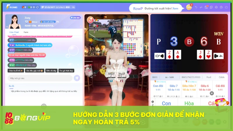 Hoàn trả Baccarat 5% tại BONGVIP IO88: Cược thua không lo, thêm vốn gỡ gạc! 4 Chỉ với ba bước đơn giản bạn sẽ nhận hoàn trả Baccarat 5% nhanh chóng và tự động mỗi ngày