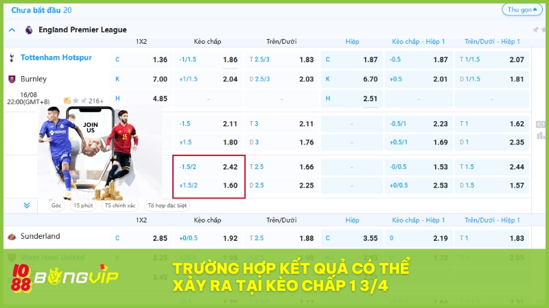 Kèo chấp 1 3/4 - Kiến thức hữu ích cho newbie tại BONGVIP 3 Kèo 1 3/4 có nhiều kịch bản, chọn đúng mới thắng lớn