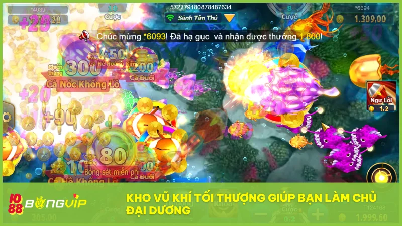 Crazy Fishing 2 tại Bongvip: Hướng dẫn săn cá và chinh phục thưởng lớn 4 Hệ thống súng đa dạng cho phép người chơi linh hoạt thích nghi với từng tình huống trong trận chiến.