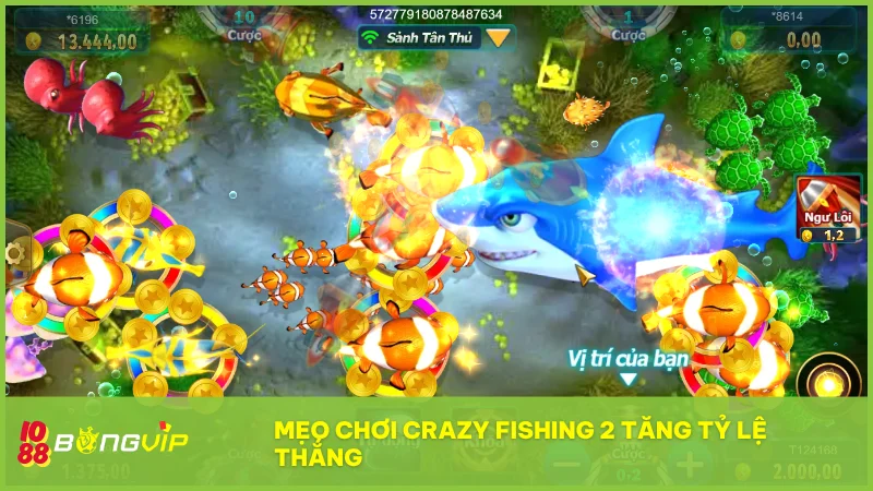 Crazy Fishing 2 tại Bongvip: Hướng dẫn săn cá và chinh phục thưởng lớn 5 Chiến thuật hợp lý giúp bạn tiết kiệm đạn, tăng hiệu quả và dễ dàng nổ hũ lớn.