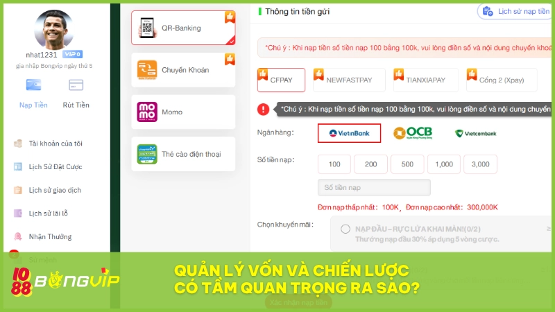 Quản lý vốn và chiến lược cược - Kinh nghiệm vàng BONGVIP 5 Quản lý vốn và chiến lược giúp tối đa hóa lợi nhuận cược tại BONGVIP