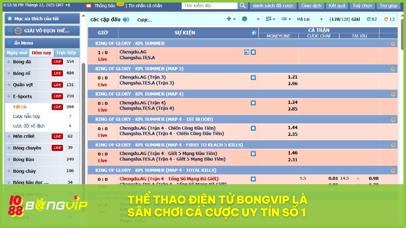 Thể Thao Điện Tử BONGVIP - Chuyên mục cá cược xu hướng 2025 3 Thể Thao Điện Tử BONGVIP là sân chơi cá cược uy tín số 1